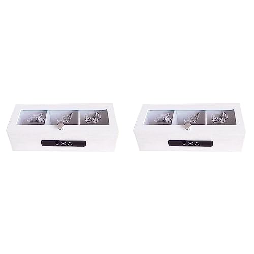 Fivetwofive 2X 3 Fächer Bambus System Teebeutel Aufbewahrungsbox Schmuck Organizer Teebox Organizer Zucker Päckchen Behälter von Fivetwofive