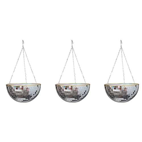Fivetwofive 3X Disco Pflanzer Form Hängende Vase Blumen Töpfe mit Abfluss Hängend Korb Garten Dekoration-XL von Fivetwofive