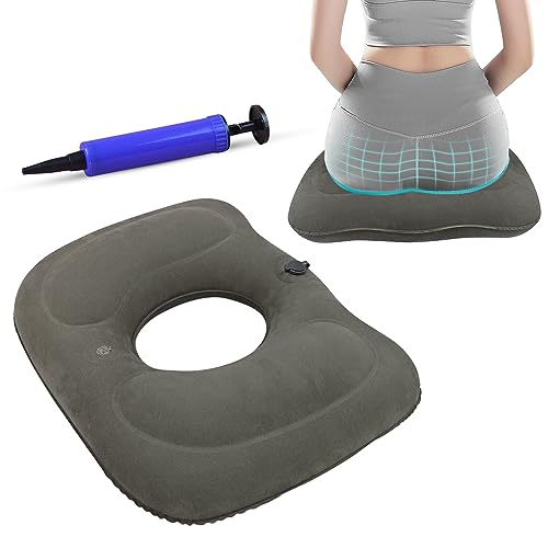 Fivtsme Orthopädisches Sitzkissen, Aufblasbares Sitzkissen Orthopädisch, Hämorrhoiden Sitzkissen mit Pumpe, Aufblasbares Kissen, fur Hämorrhoiden, Steißbeinschmerzen, Post Natal, Sciatica von Fivtsme