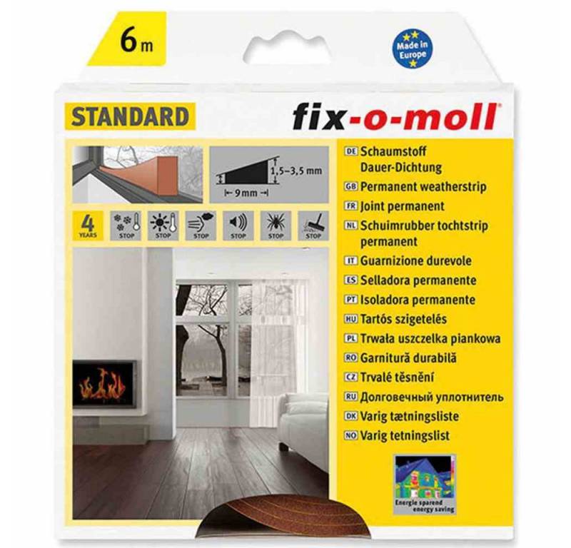 Fix-O-Moll Dichtungsband Dauerdichtung, 6 m, 4 x 9 mm, braun, (1-St) von Fix-O-Moll