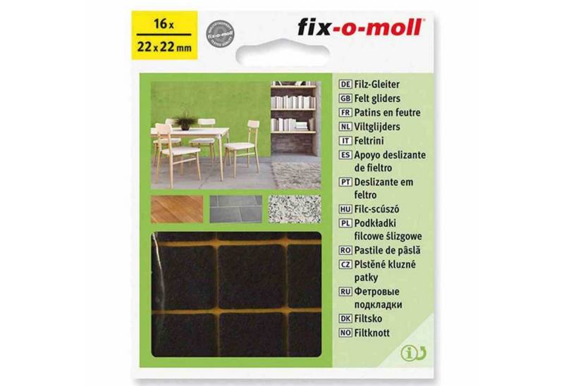 Fix-O-Moll Filzgleiter Filzgleiter braun 22 x 22 mm 16 Stück von Fix-O-Moll