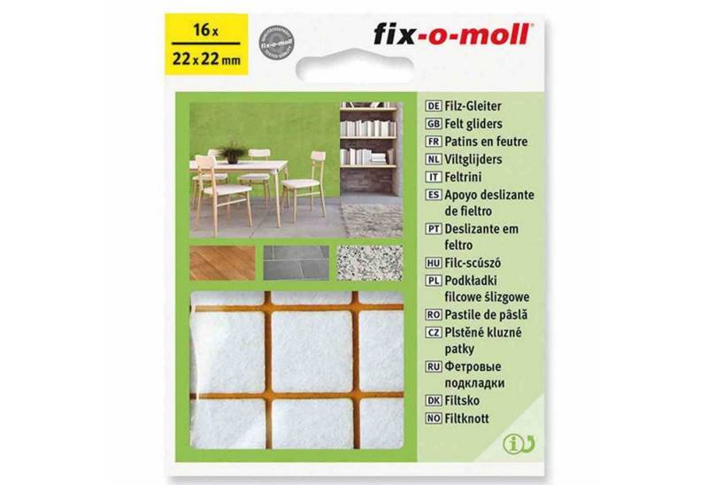 Fix-O-Moll Filzgleiter Filzgleiter weiß 22 x 22 mm 16 Stück von Fix-O-Moll