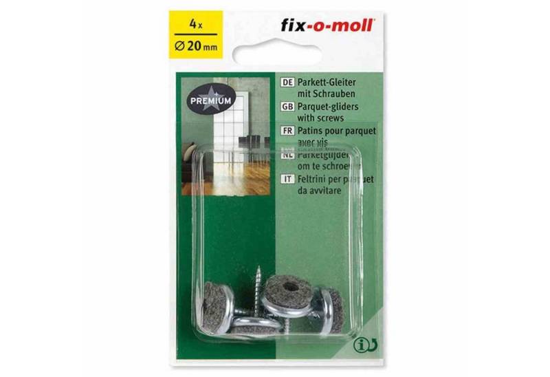 Fix-O-Moll Filzgleiter Parkettgleiter mit Schraube 20 mm 4 Stück Fix-O-Moll Filzgleiter Parkettgleiter mit Schraube 20 mm 4 Stück von Fix-O-Moll