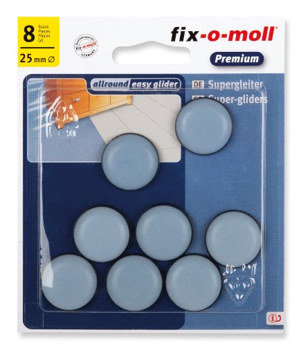 fix-o-moll Universal PTFE Gleiter 25 mm 8 Stück selbstklebend grau, 3566480 von Fix-O-Moll