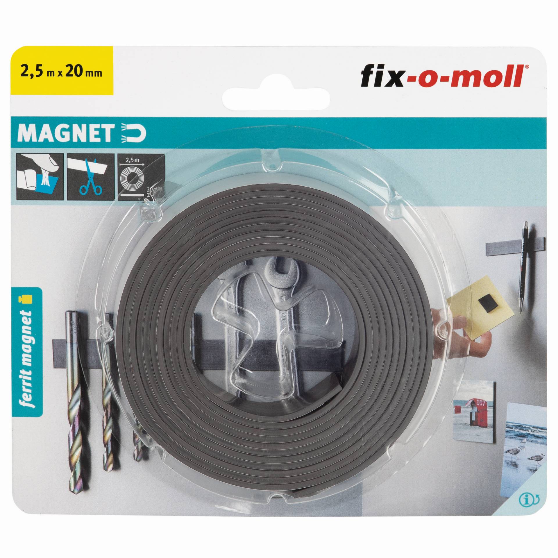 Fix-o-moll Magnetband 'Ferrit' schwarz selbstklebend 2500 x 20 x 2 mm Fix-o-moll Magnetband 'Ferrit' schwarz selbstklebend 2500 x 20 x 2 mm von Fix-o-moll