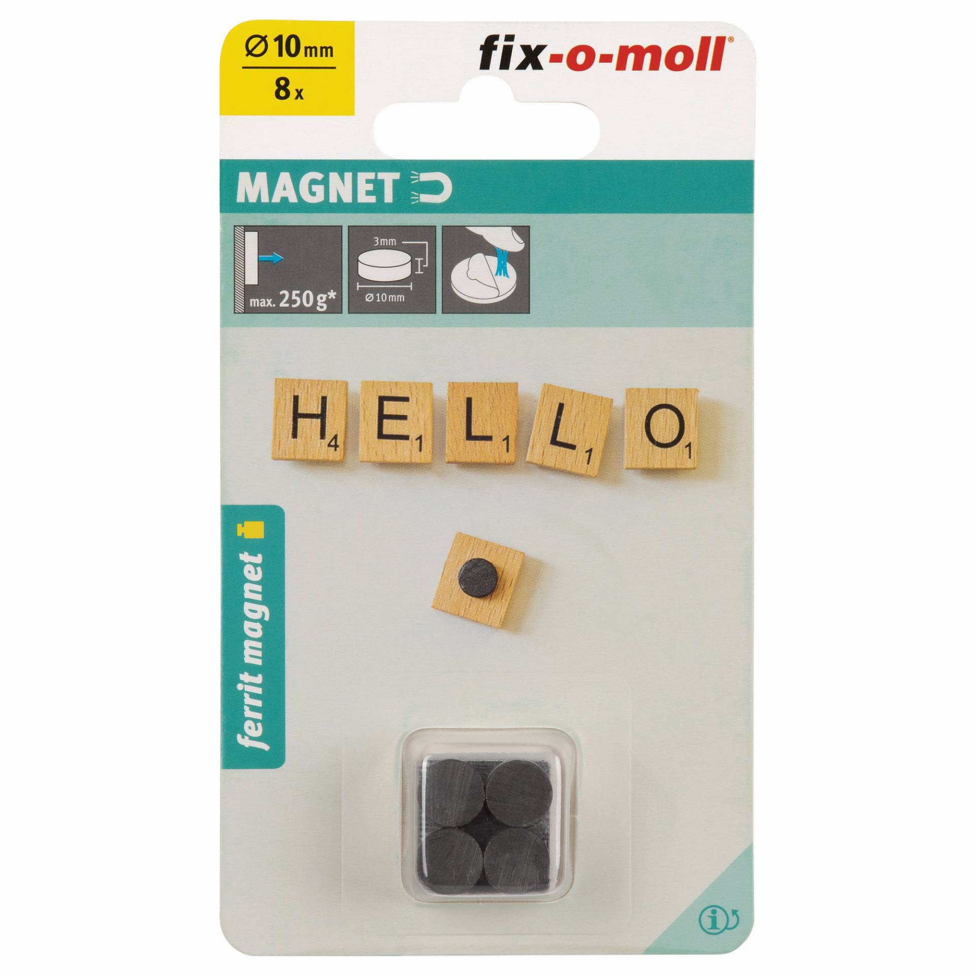 Fix-o-moll Magnetscheibe 'Ferrit' schwarz selbstklebend Ø 10 x 3 mm, 8 Stück Fix-o-moll Magnetscheibe 'Ferrit' schwarz selbstklebend Ø 10 x 3 mm, 8 Stück von Fix-o-moll