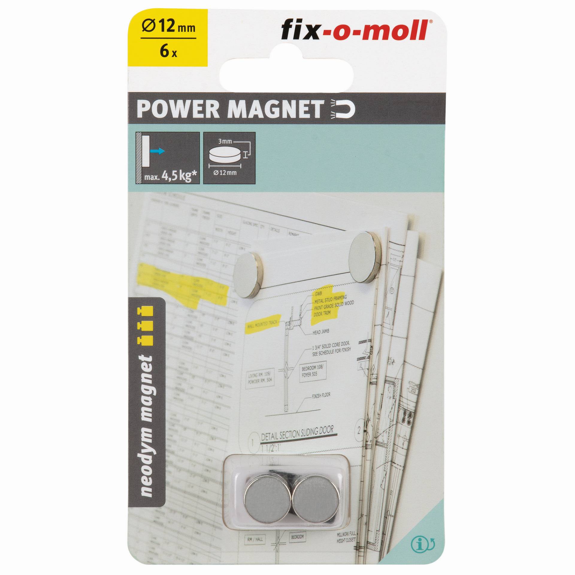 Fix-o-moll Magnetscheibe 'Neodym' silbern Ø 12 x 3 mm, 6 Stück Fix-o-moll Magnetscheibe 'Neodym' silbern Ø 12 x 3 mm, 6 Stück von Fix-o-moll