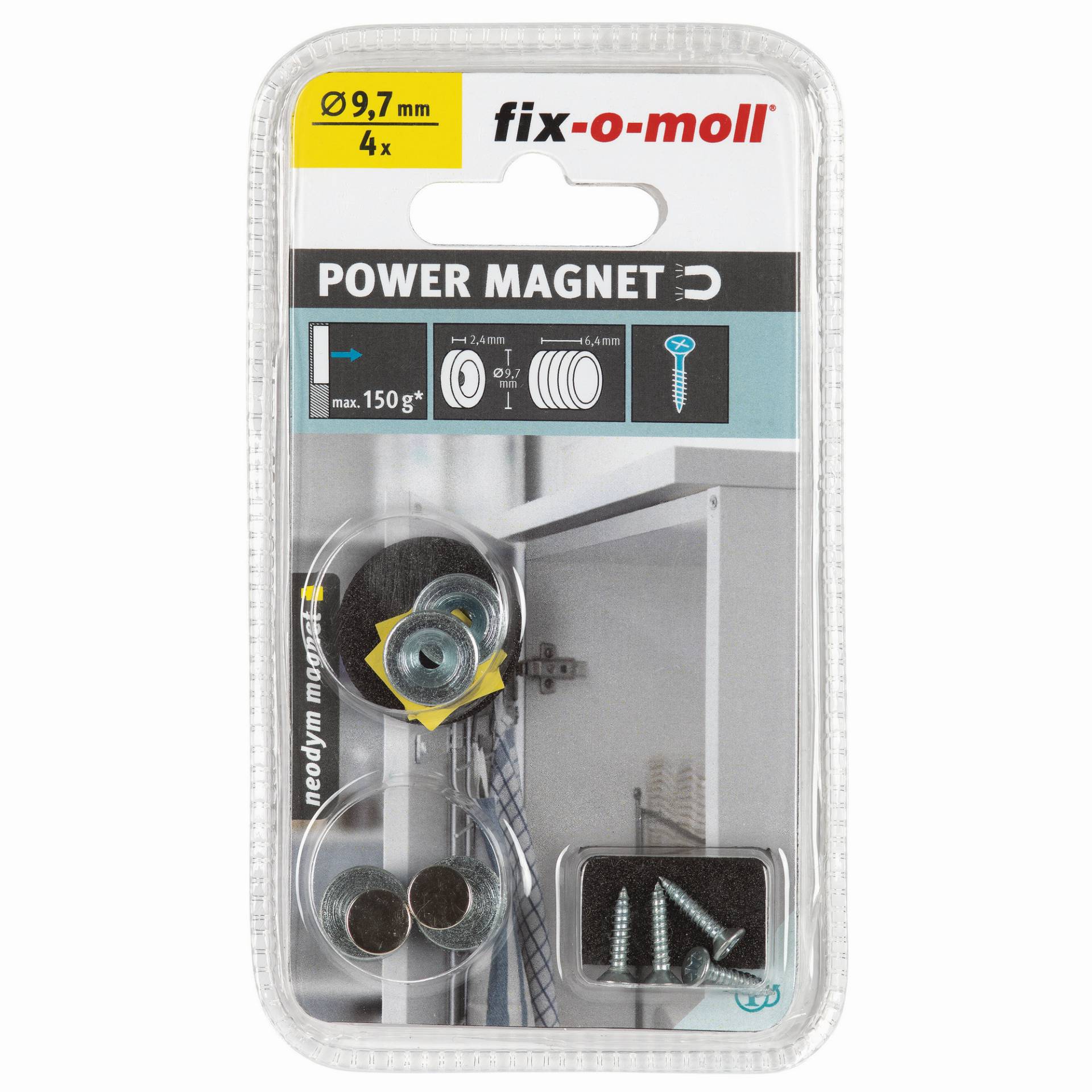 Fix-o-moll Magnetschnäpper 'Neodym' silbern Ø 12,7 x 6,4 mm, 4 Stück Fix-o-moll Magnetschnäpper 'Neodym' silbern Ø 12,7 x 6,4 mm, 4 Stück von Fix-o-moll