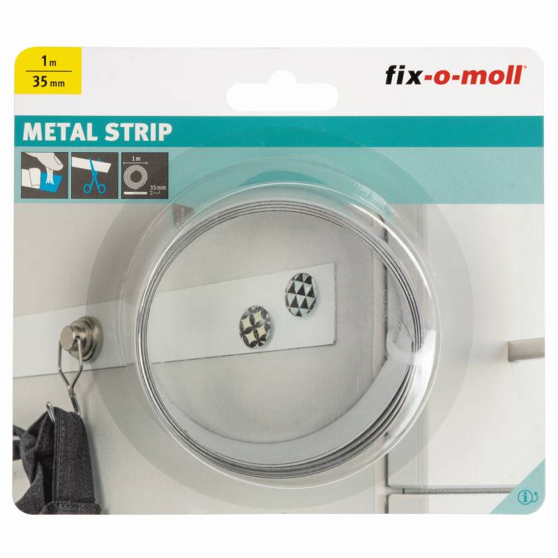 Fix-o-moll Metallstreifen weiß selbstklebend 100 x 3,5 cm von Fix-o-moll