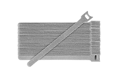 Fix&Easy Klettband Kabelbinder 12,5x300mm silber grau anthrazit 25 Stück Set Klett Binder wiederverwendbar für Sichtschutz Windschutz Blickschutz Balkon von FIX & EASY