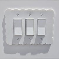 Pastell Weiße Wolke Lichtschalter Abdeckung Triple Rocker Custom Design Ersatz Schalter Abdeckplatte Baby Shower Geschenk von FixItPrints