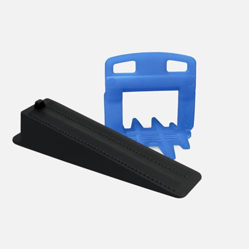 Fixlevel - 600 Stück 0,5mm Keile für Fliesen. Profi Nivelliersystem. 500 Clips und 100 Keile im Set. DAS BESTE ZUM GÜNSTIGEN PREIS! Fliesen nivelliersystem für präzise Verlegung von Fliesen (0,5 mm) von FixLevel