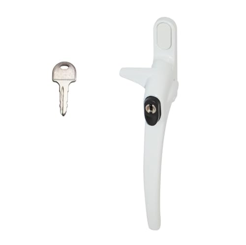 FixRello Cockspur Fenstergriff-Verriegelung für UPVC-Fenster, mit Abdeckkappe, 12 mm oder 21 mm, für Links- oder Rechtshänder, Weiß, Rechtshänder, 21 mm von FixRello