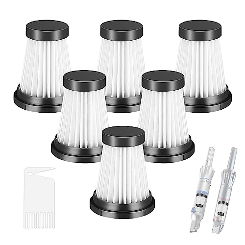 Fixbetter 6 Stück HEPA-Filter für MOOSOO K12, K12 Pro, K13 kabelloser Staubsauger, für Genius Invictus One 1.0 X7, 2.0, 3.0e Staubsauger Ersatzteile Filter Haushaltsreinigung Kehrmaschine Filter von Fixbetter