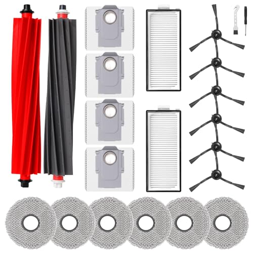Fixbetter Zubehörset für Roborock Qrevo Master/Qrevo Slim Roboterstaubsauger, 2 Hauptbürsten, 2 HEPA-Filter, 6 Wischtücher, 4 Staubbeutel, 6 Seitenbürsten, 1 Reinigungsbürste, 1 Schraubendreher von Fixbetter