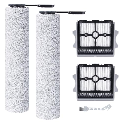 Fixbetter Ersatzbürstenrolle und HEPA-Filter passend für Tineco Floor One Stretch S6/S6 stretch lite/i6 Stretch/i5 Stretch Nass Trockensauger, 2 Bürstenrolle + 2 HEPA-Filter + 1 Reinigungsbürste von Fixbetter