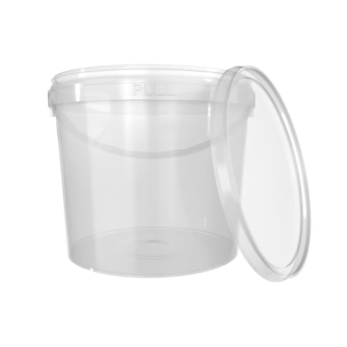 1x Eimer mit Deckel 5l Transparent Rund | Kunststoff Eimer Lebensmittelecht, luftdicht und stabil | Leer Eimer mit Griff und Deckel für Lebensmittel Chemie Waschpulver Klebstoffe geeignet 1x Eimer mit Deckel 5l Transparent Rund | Kunststoff Eimer Lebensmittelecht, luftdicht und stabil | Leer Eimer mit Griff und Deckel für Lebensmittel Chemie Waschpulver Klebstoffe geeignet von FixedByU