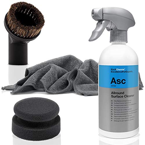 Allzweck Reinigunsset Staubsauger Düse Aufsatz für Nass Trockensauger Koch Chemie ASC All Surface Cleaner Set - mit Applikator Handschwamm, Saugpinsel und Premium Mikrofasertuch in grau von FixedByU