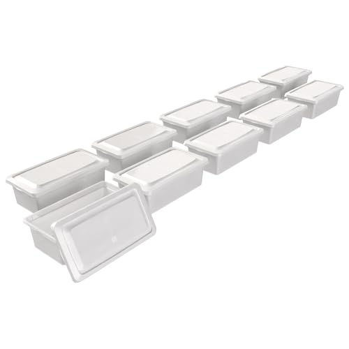 FixedByU 10x Aufbewahrungsbox 5l mit Deckel | stapelbare Ordnungsboxen zur Aufbewahrung 5 Liter | durchsichtige Kunststoffboxen | luftdicht & stabil von FixedByU
