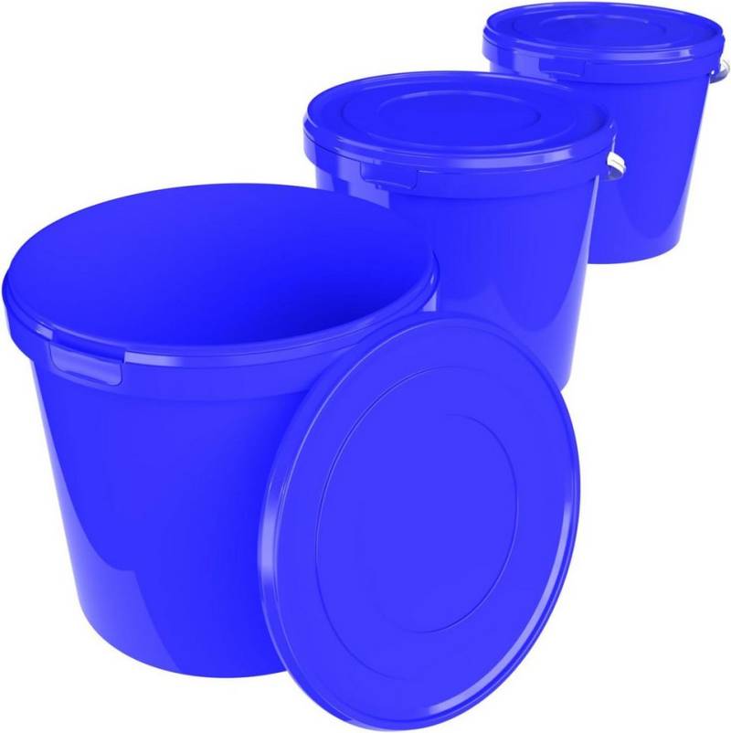 FixedByU Putzeimer Eimer mit Deckel 10 L, Vorratseimer, Lebensmittelecht, (Eimer-Set, 3-tlg., Eimer mit Deckel), Vorratseimer, Lebensmittelecht, Luftdicht, Stabil von FixedByU