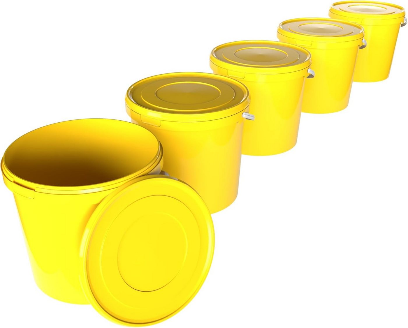 FixedByU Putzeimer Eimer mit Deckel 10 L, Vorratseimer, Lebensmittelecht, (Eimer-Set, 5-tlg., Eimer mit Deckel), Vorratseimer, Lebensmittelecht, Luftdicht, Stabil von FixedByU