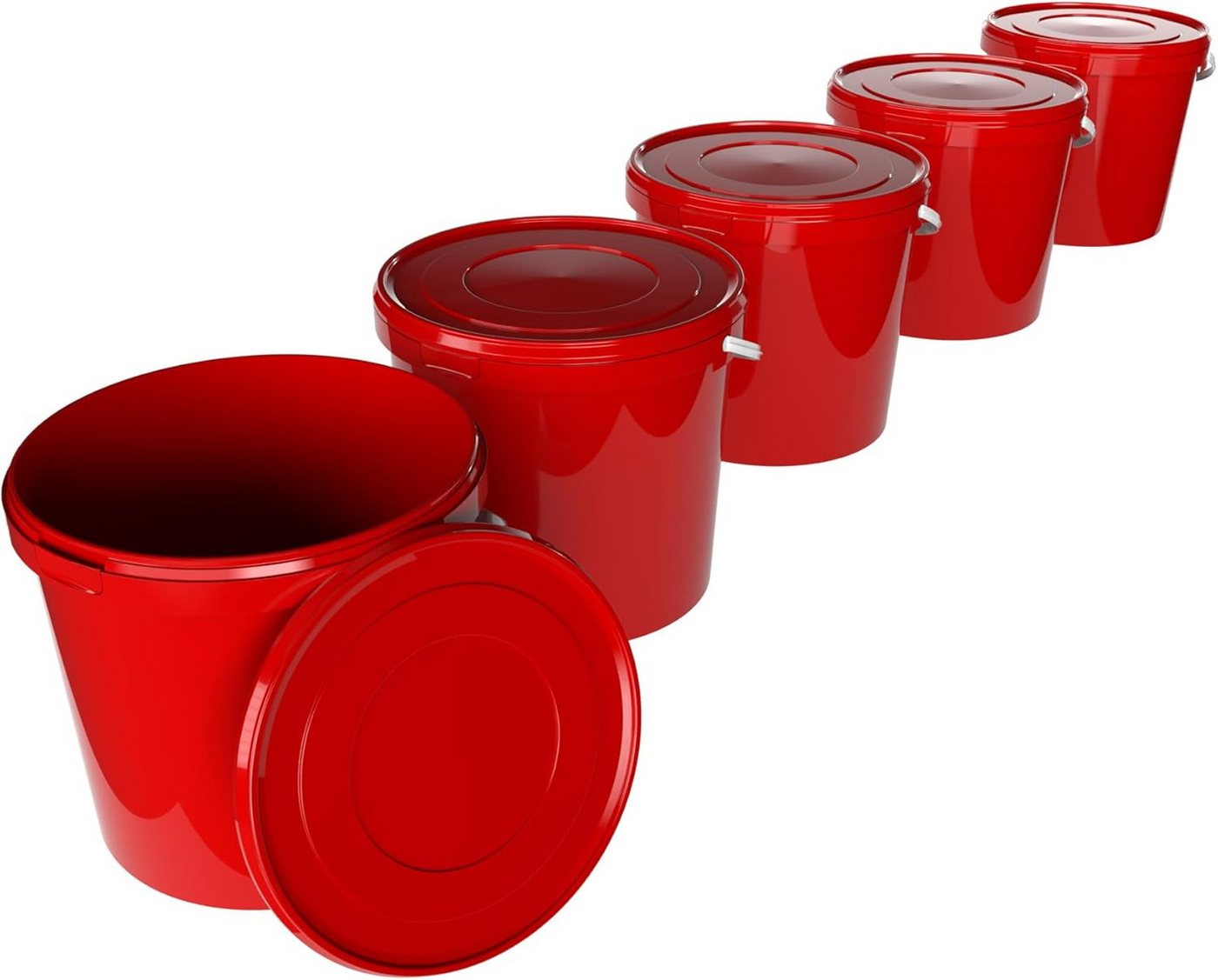 FixedByU Putzeimer Eimer mit Deckel 10 L, Vorratseimer, Lebensmittelecht, (Eimer-Set, 5-tlg., Eimer mit Deckel), Vorratseimer, Lebensmittelecht, Luftdicht, Stabil von FixedByU