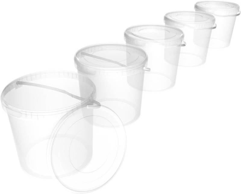 FixedByU Putzeimer Eimer mit Deckel 10 L, Vorratseimer, Lebensmittelecht, (Eimer-Set, 5-tlg., Eimer mit Deckel), Vorratseimer, Lebensmittelecht, Luftdicht, Stabil von FixedByU