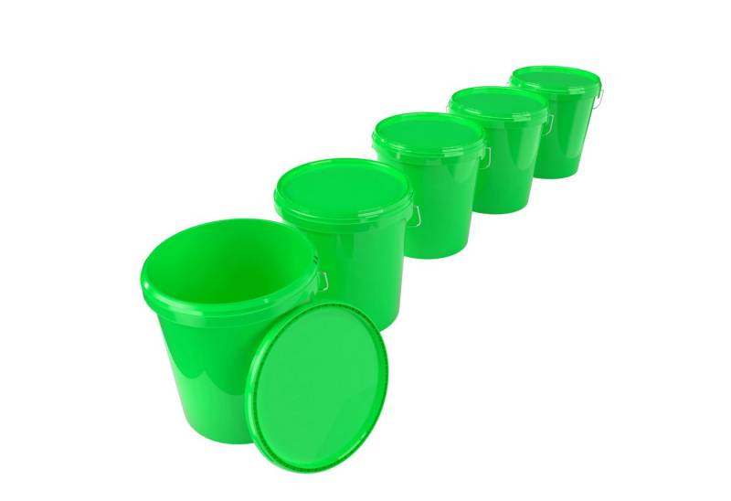 FixedByU Putzeimer Eimer mit Deckel 16 Liter - lebensmittelecht, luftdicht, stabil, (Set, 5-tlg., Eimer mit Deckel), 16 l von FixedByU