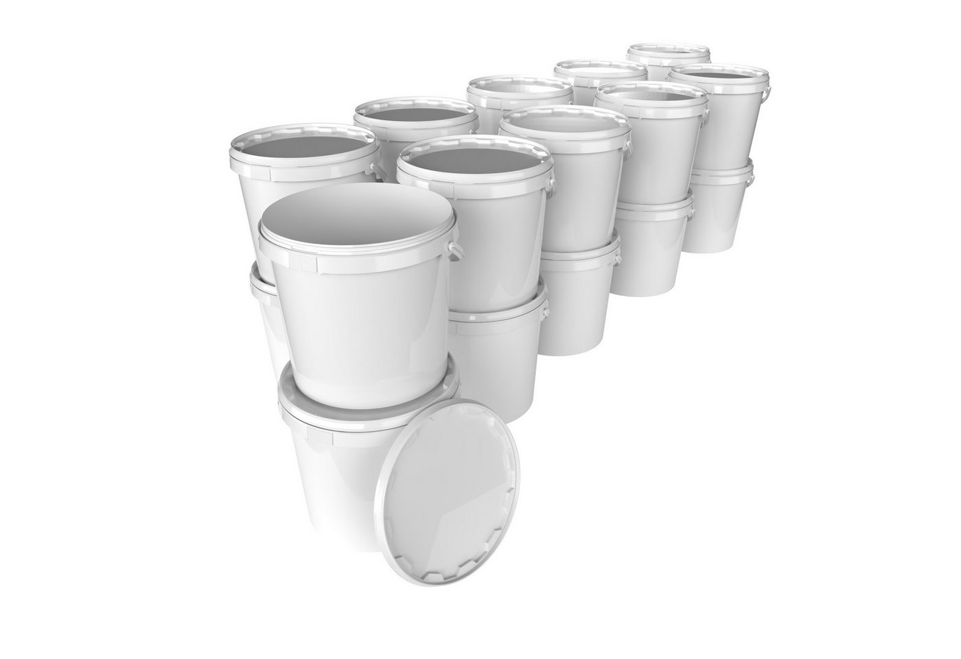 FixedByU Putzeimer Eimer mit Deckel 20 L, Vorratseimer, Lebensmittelecht, (Eimer-Set, 20-tlg., Eimer mit Deckel), Vorratseimer, Lebensmittelecht, Luftdicht, Stabil von FixedByU