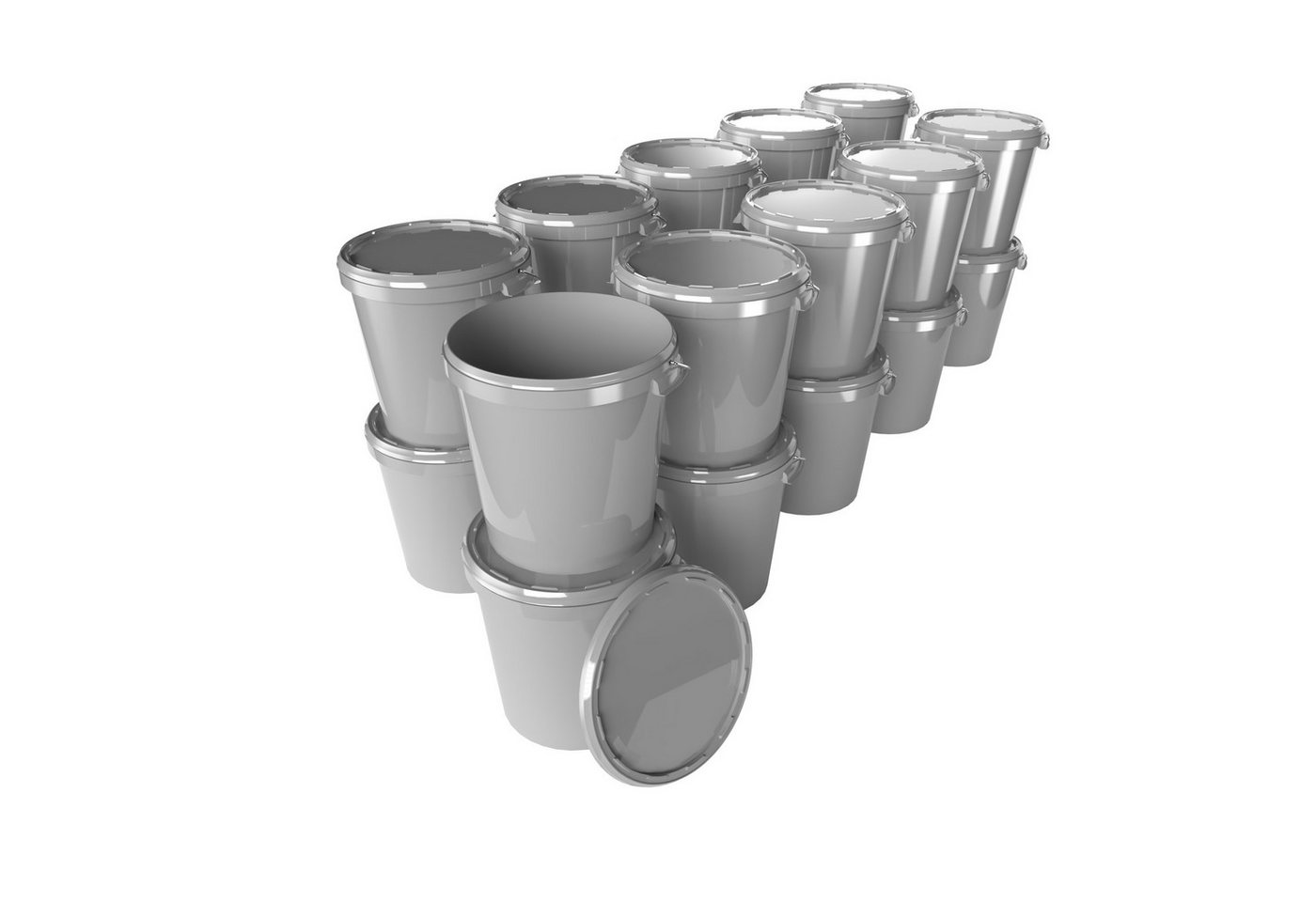 FixedByU Putzeimer Hobbock Eimer mit Deckel 31,5 L, Lebensmittelecht, (Eimer-Set, 20-tlg., Eimer mit Deckel), 30 l von FixedByU