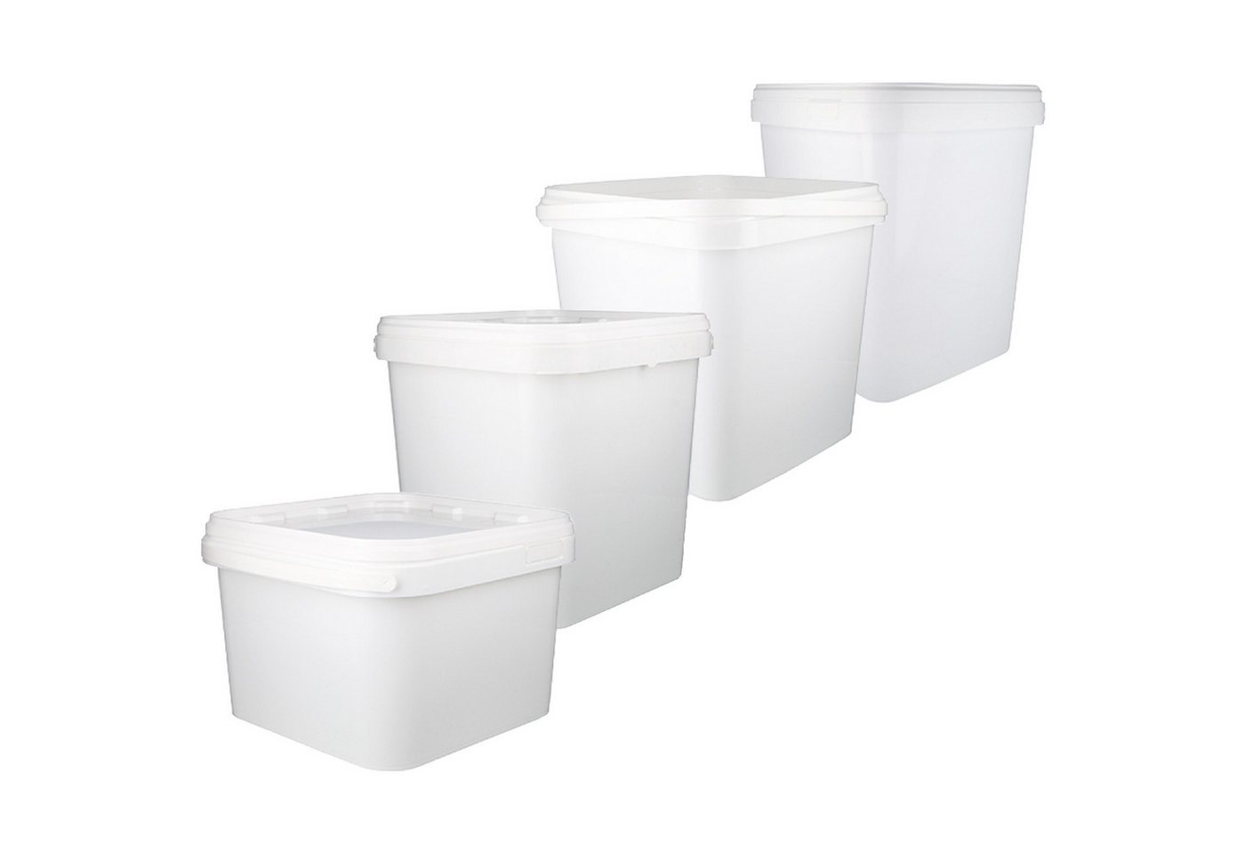 FixedByU Putzeimer Kunststoffeimer eckig mit Deckel 3,5 5,4 8,8 10,8L, (Set, 2-tlg., Eimer mit Deckel), 3,5L, 5,4L, 8,8L und 10,8L Kunststoff von FixedByU