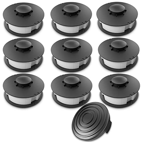 FixedbyU Fadenspule Ersatzspule Set 9 Spulen + 1 Spulenabdeckung verstärkt passend für ALDI Gardenline Elektro-Rasentrimmer GLR 450 451 452 453 454 455 456 457 458 459 450 von FixedByU