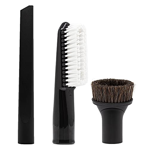 Premium Staubsaugerdüsen Set 35 mm mit Möbelpinsel Möbel Bürste Saugpinsel drehbar mit Naturhaar und Fugendüse extra lang passend für Staubsauger Nass Trockensauger Mehrzwecksauger mit 35 mm Anschluss von FixedByU