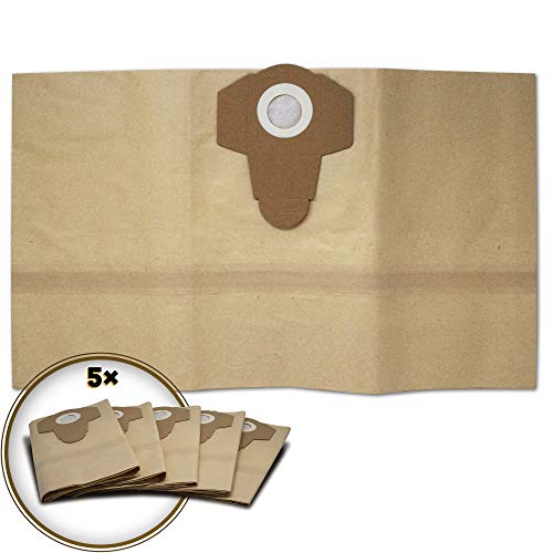 Schmutzfangsack Papierfilterbeutel (5 Stück), passend für Einhell Nass-Trockensauger z. B. Einhell TE-VC 1820, Einhell TH-VC 1820 S, Einhell TE-VC 2230 SA, Einhell BT-VC 1250, Einhell TH-VC 1930 SA von FixedByU