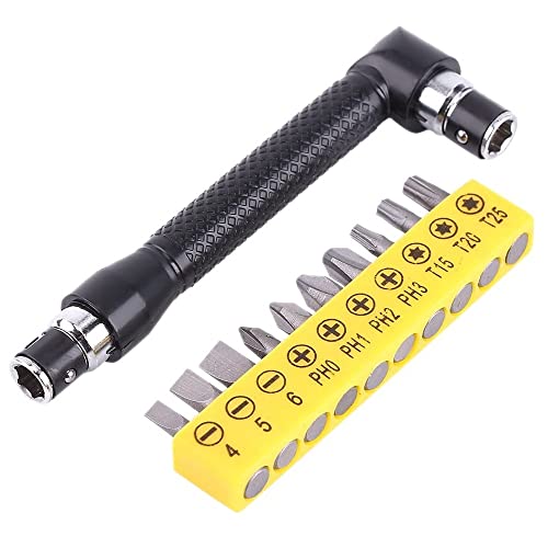 Fixinus 10-tlg Schraubendreher Bits L-Form Verlängerung, 1/4 Zoll Sechskant-Steckschlüssel Doppelkopf Schlitzschraubendreher Torx Handwerkzeug-Set für Zuhause, Garage, Bauarbeiter von Fixinus