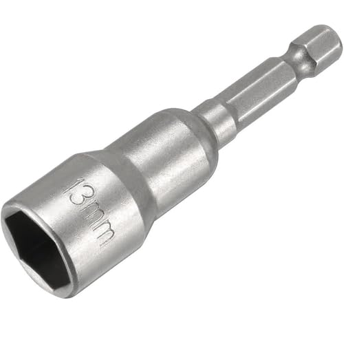 Fixinus 13mm Magnetische Steckschlüssel Satz, 1/4 Zoll Hex Bohrer Stecknuss Nuss Stecknuss Bit Adapter Metrische Innensechskant für Bohrer oder Akkuschrauber, 1 Stück von Fixinus