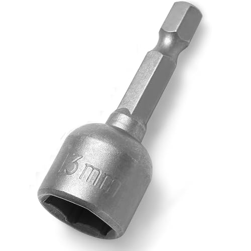 Fixinus 13mm Magnetische Steckschlüsseleinsatz, 1/4 Zoll Hex Steckschlüsseleinsätze für Bohrer oder Akkuschrauber, 48mm Länge von Fixinus