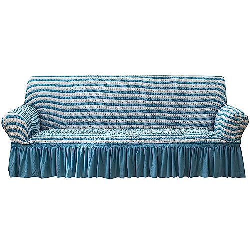 Fixinus Rutschfester Sofaüberwurf Moderne Elastische Sofaüberwurf Sofa Überwurf Couchbezug Sofaschonbezug für Wohnzimmer Protector für Hunde Haustiere (Blau, 2 Sitzer) von Fixinus