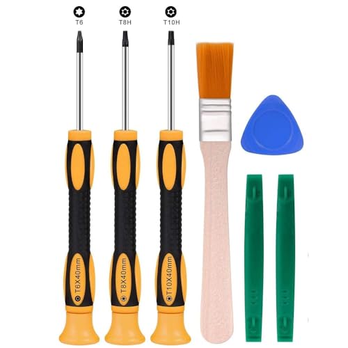 Fixinus T6 T8 T10 Schraubendreher Set, 7 Stück Präzisions Magnet Schraubendreher Kompatibel mit PS5, PS4, PS3, Xbox One, Xbox 360 Controller, MacBook von Fixinus