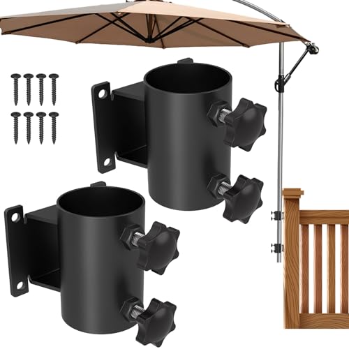 Fixirons Schirmhalterung aus Edelstahl, Terrassenschirmhalter, Schirmklemmhalterung für Deckgeländer, robuste Outdoor-Regenschirmklemme von Fixirons