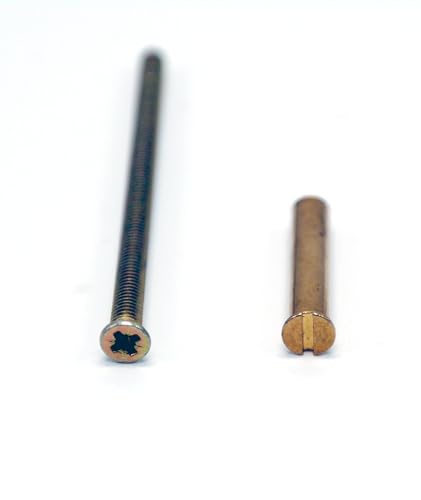 M3 Messing Verbindungsschrauben/Bolzen mit Hülsen/Stecker auf Buchse zur richtigen Befestigung, Knauf oder Rosette (2 x M3 Messing Verbindungsschrauben) von FixitFlo