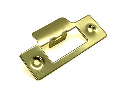 Schließblech mit Messing-Finish, 75,5 mm Länge x 25 mm Breite, Gesamtplattenbreite 38 mm für Einsteckschloss oder Rohrriegel, 1 Stück von FixitFlo