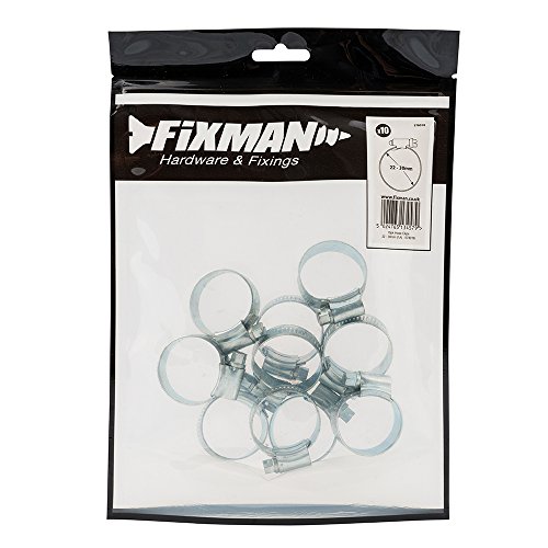 FIXMAN 578018 22–30 mm Schlauch Clips – Silber (10 Stück) von Fixman