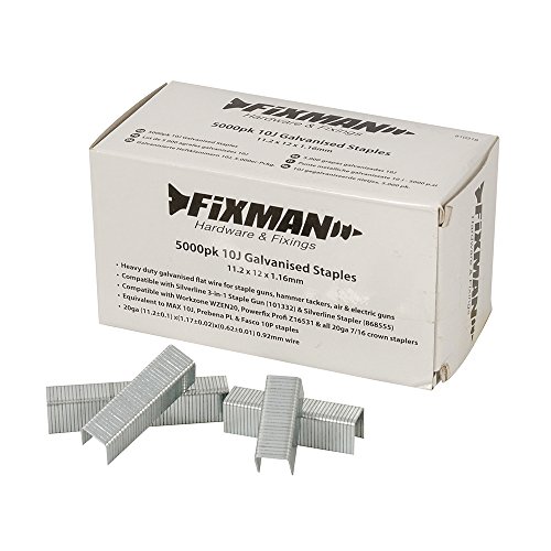 Fixman 810318 10J verzinkte Heftklammern, Silber, 5000 Stück von Fixman