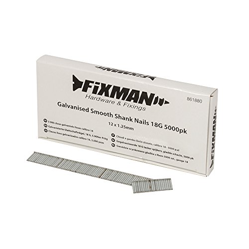 FIXMAN 861880 verzinkt Glatte Schaft Nägel, Silber, 18 g, 5000-piece von Fixman