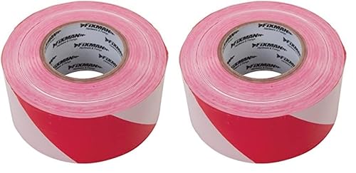 Fixman 194216 Absperrband 70 mm x 500 m, rot-weiß (Packung mit 2) von Fixman