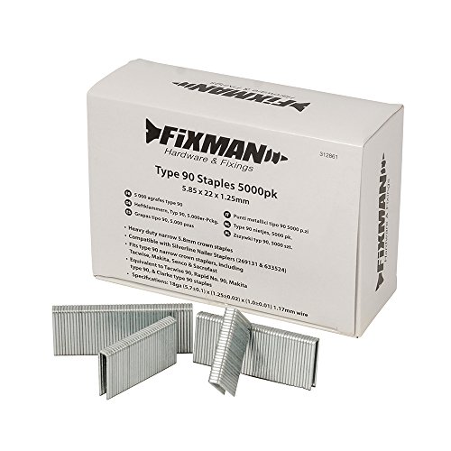Fixman 312861 Heftklammern Typ 90, 5,85 x 22 x 1,25 mm, 5000 Stück von Fixman