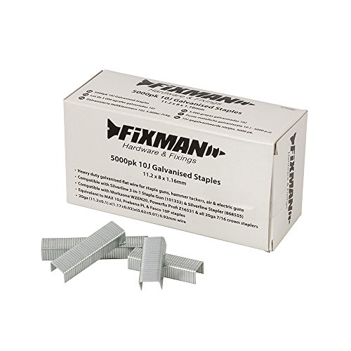 Fixman 470282 10J Heftklammern, verzinkt, 11,2 x 8 x 1,16 mm, 5000 Stück von Fixman