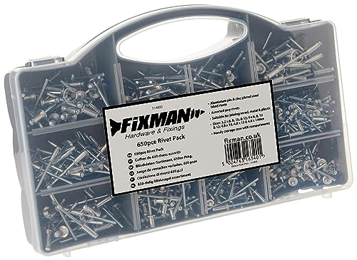 Fixman 514633 Blindnieten-Sortiment 650-tlg, Grey von Fixman