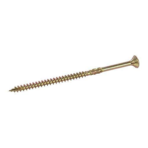 Fixman 807713 Verzinkte Spanplattenschrauben, 100er-Packung Gold 5 x 100 mm von Fixman